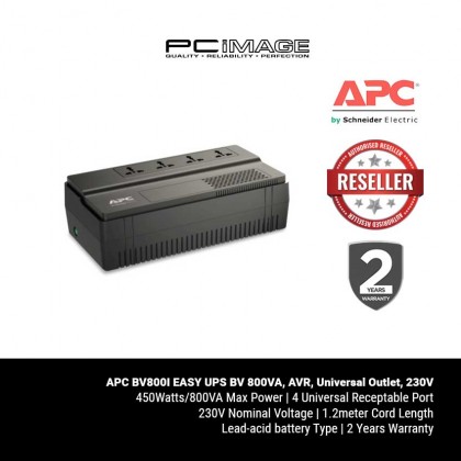 APC BV800I EASY UPS BV 800VA, AVR, Universal Outlet, 230V APC BV800I EASY UPS BV 800VA, AVR, Universal Outlet, 230V