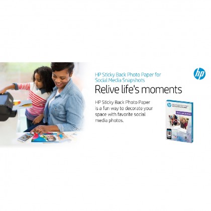 HP STICKY-BACKED PHOTO PAPER 25 SHEETS (4"X5")