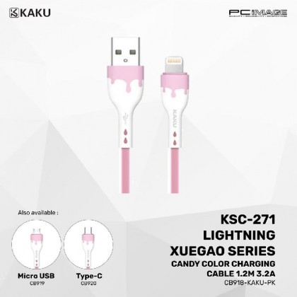 KAKU KSC-271 Micro Xuegao Series Candy Color Charging Cable 1.2M 3.2A