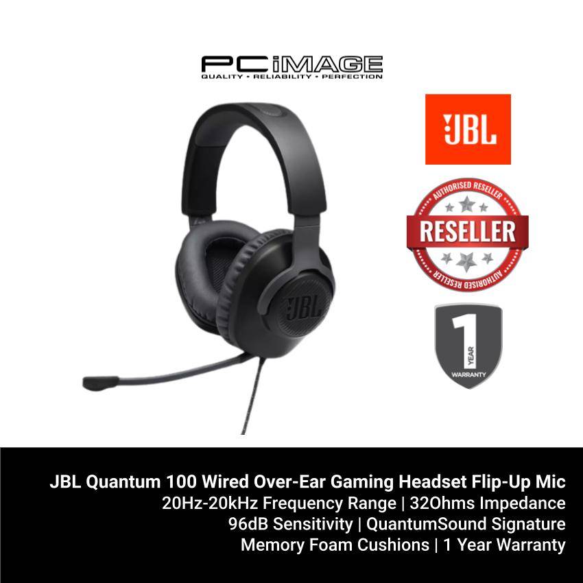 JBL Quantum 100 Wired OverEar Gaming Headset with FlipUp Mic Black