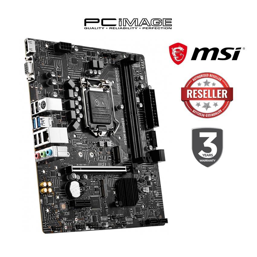 MSI H510M BOMBER MOTHERBOARD + i3-10105F COMBO | PC IMAGE MALAYSIA