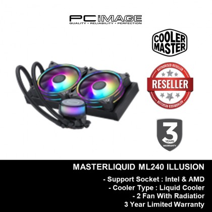 COOLER MASTER MASTERLIQUID ML240 ILLUSION RGB AIO COOLER WITH MF120 HALO FAN