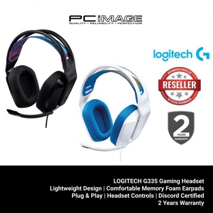 Logitech G335 Lightweight Wired Gaming Headset with Flip to Mute Microphone