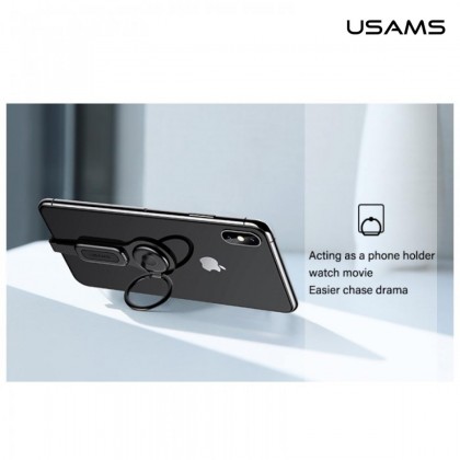USAMS AU06 US-SJ275 LIGHTNING TO 3.5MM + LIGHTNING RING HOLDER ADAPTER - BLACK USAMS AU06 US-SJ275 LIGHTNING TO 3.5MM + LIGHTNING RING HOLDER ADAPTER - BLACK