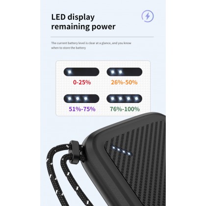 KAKU KSC-496 ANNENG SERIES DUAL USB POWER BANK WITH LANYARD 10000MAH 2A - BLACK