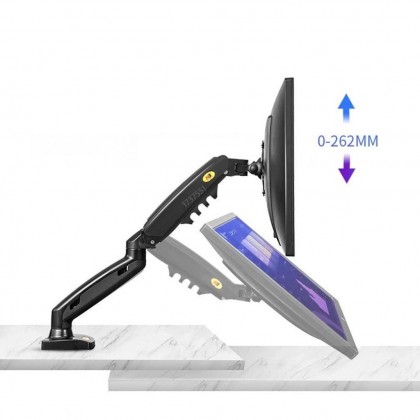 NB NORTH BAYOU F160 DUAL MONITOR ARM GAS-STRUT FLEXI MOUNT 360 DEGREE ROTATABLE FOR 17" - 27", UP TO 9KG