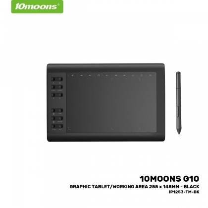 10MOONS G10 Graphic Tablet Working Area 255x148MM Black