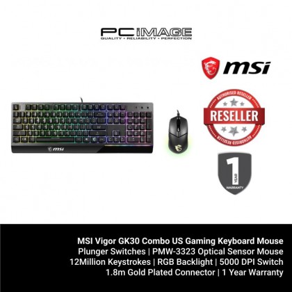 MSI Vigor GK30 Combo US Gaming Keyboard Mouse MSI Vigor GK30 Combo US Gaming Keyboard Mouse