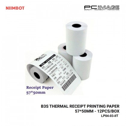 B3S Thermal Receipt Printing Paper 57x50MM - 12Pcs/Box B3S Thermal Receipt Printing Paper 57x50MM - 12Pcs/Box