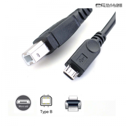 USB2.0 Micro to USB2.0 Male Printer Cable - 1M