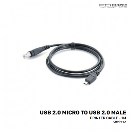 USB2.0 Micro to USB2.0 Male Printer Cable - 1M
