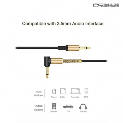 Stereo Audio 3.5MM Male to Male AUX Cable Spring for Car 1.0M