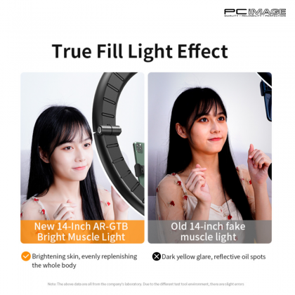 Folding LED Ring Light 14" for Live Broadcast/Photography Black