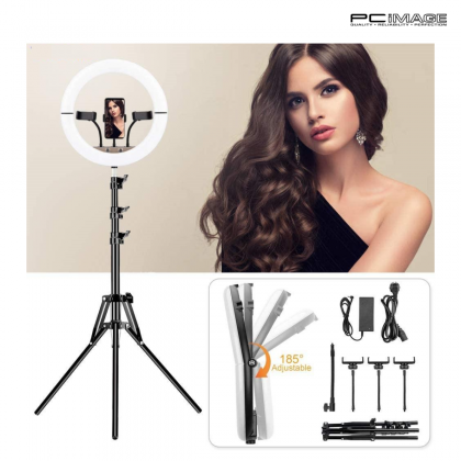 Folding LED Ring Light 14" for Live Broadcast/Photography Black