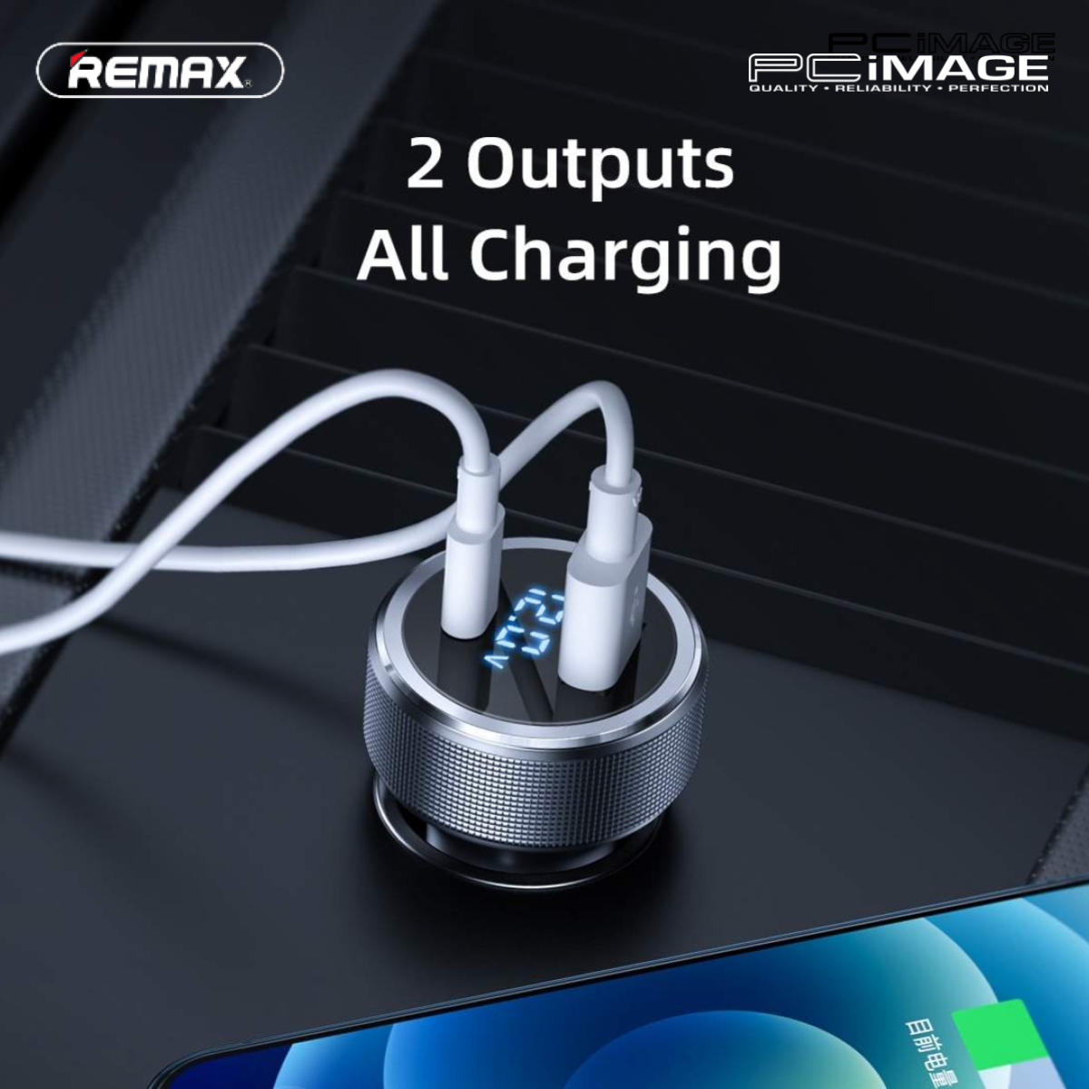 REMAX RCC215 Salo Series 58.5W PD + QC Fast Charging Car Charger PC Image