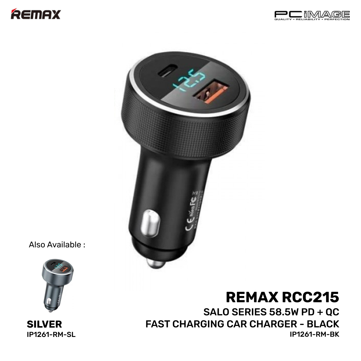REMAX RCC215 Salo Series 58.5W PD + QC Fast Charging Car Charger PC Image
