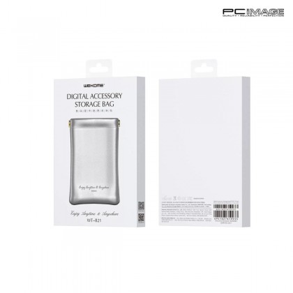 WEKOME WT-B21 PU Leather Digital Accessory Storage Bag Grey