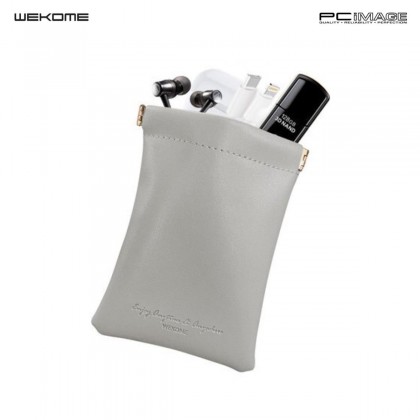 WEKOME WT-B21 PU Leather Digital Accessory Storage Bag Grey