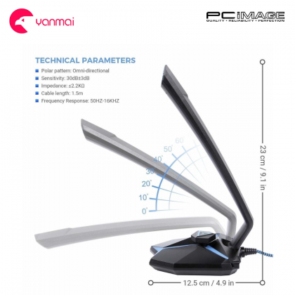 YANMAI G33 USB Wired LED Light Omnidirectional Condenser Gaming Microphone
