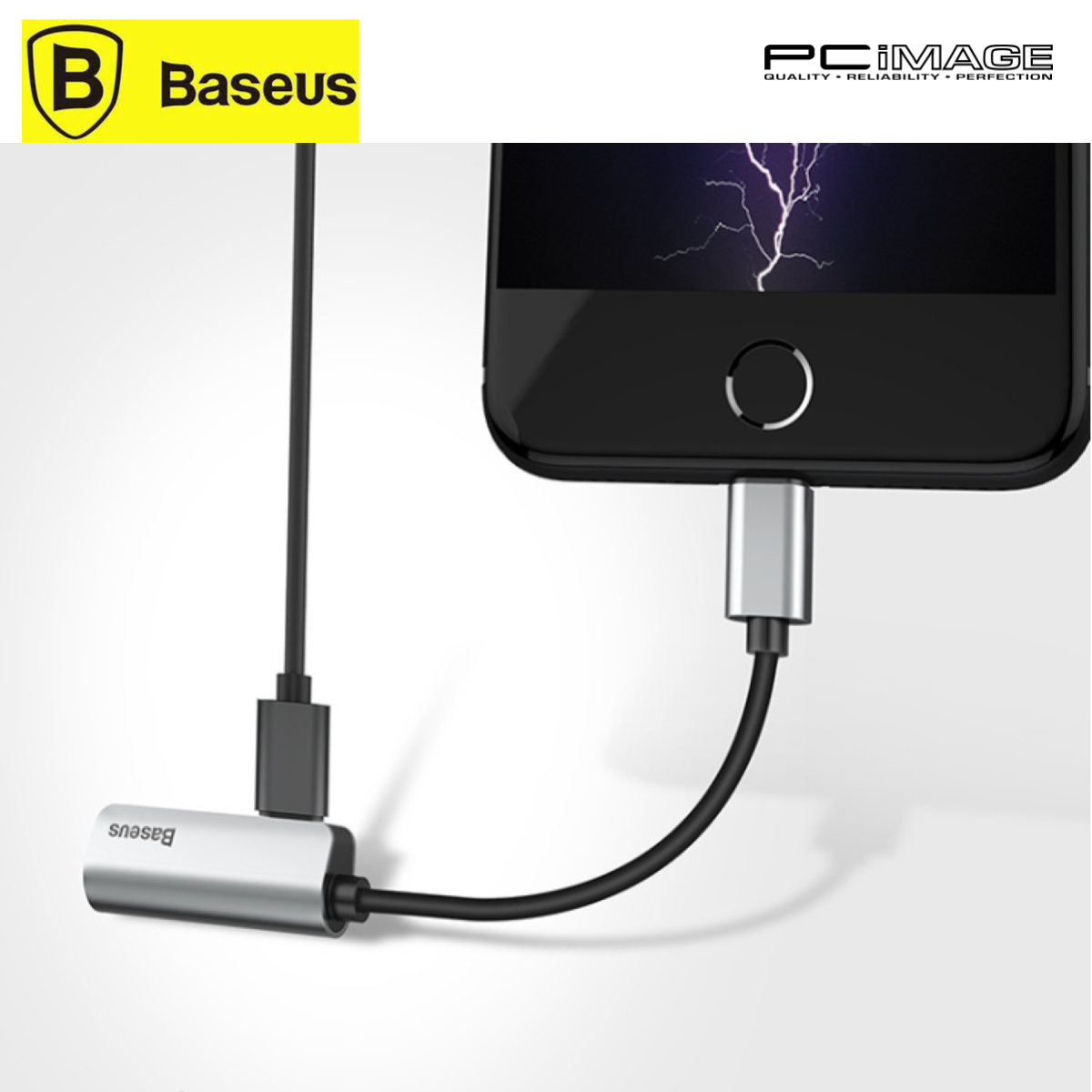 BASEUS CALL3201 L32 Lightning Male TO 3.5MM + Lightning Female Adapter