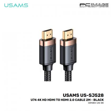 USAMS US-SJ528 U74 4K HD HDMI to HDMI 2.0 Cable 2M Black