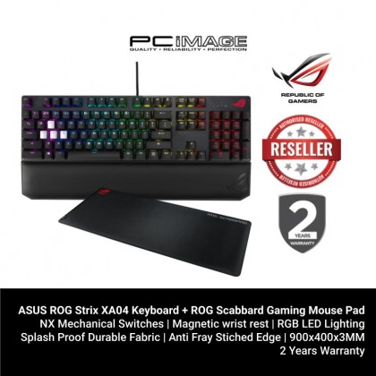ASUS ROG Strix XA04 Scope NX DX Keyboard + ROG Scabbard II Medium Gaming Mouse Pad