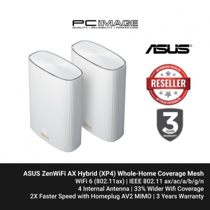 ASUS ZenWiFi AX Hybrid (XP4W-2P) Whole-Home Coverage Mesh ASUS ZenWiFi AX Hybrid (XP4W-2P) Whole-Home Coverage Mesh