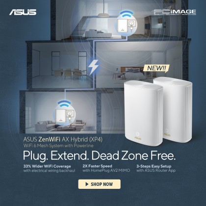 ASUS ZenWiFi AX Hybrid (XP4W-2P) Whole-Home Coverage Mesh ASUS ZenWiFi AX Hybrid (XP4W-2P) Whole-Home Coverage Mesh
