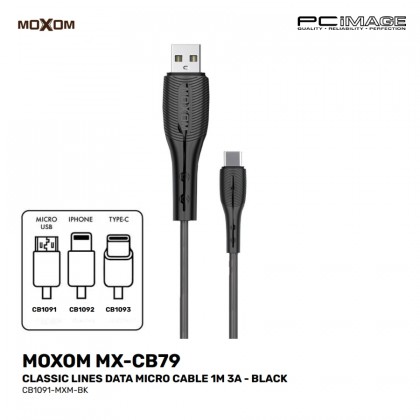 MOXOM MX-CB79 Classic Lines Data Cable 1M 3A Black MOXOM MX-CB79 Classic Lines Data Cable 1M 3A Black