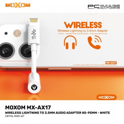 MOXOM MX-AX17 Wireless Lightning to 3.5MM Audio Adapter 85-95MM White