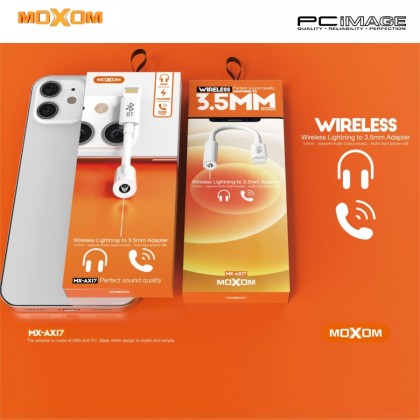 MOXOM MX-AX17 Wireless Lightning to 3.5MM Audio Adapter 85-95MM White