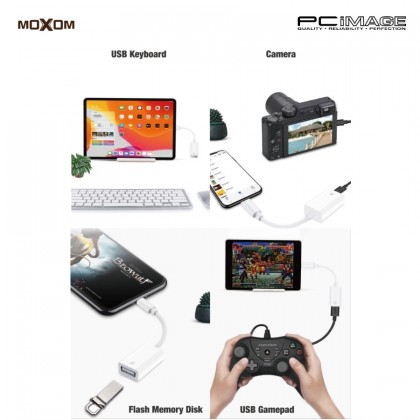 MOXOM MX-AX23 OTG Lightning to USB Adapter White