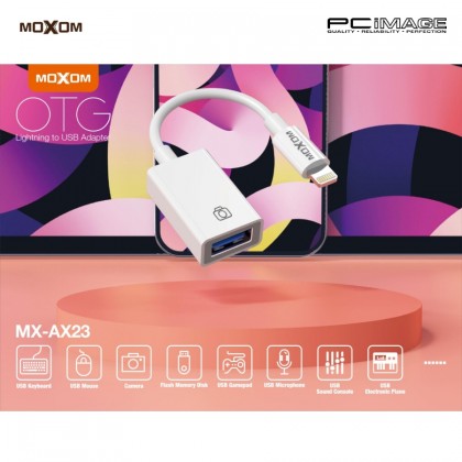 MOXOM MX-AX23 OTG Lightning to USB Adapter White