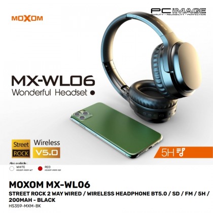 MOXOM MX-WL06 Street Rock Bluetooth FM/SD Card Wireless Headset MOXOM MX-WL06 Street Rock Bluetooth FM/SD Card Wireless Headset