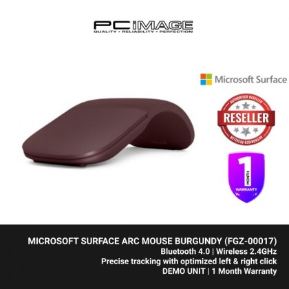 [ DEMO UNIT ] Microsoft Surface Arc Mouse - Burgundy FGZ-00017 / Cobalt Blue FGZ-00035 [DEMO UNIT - 1 MONTH WARRANTY]