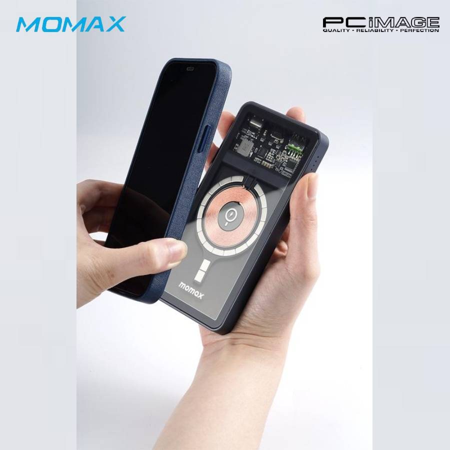 MOMAX IP100MFIE Q.Mag Power + Wireless Battery Pack Black 10,000MAH PC Image