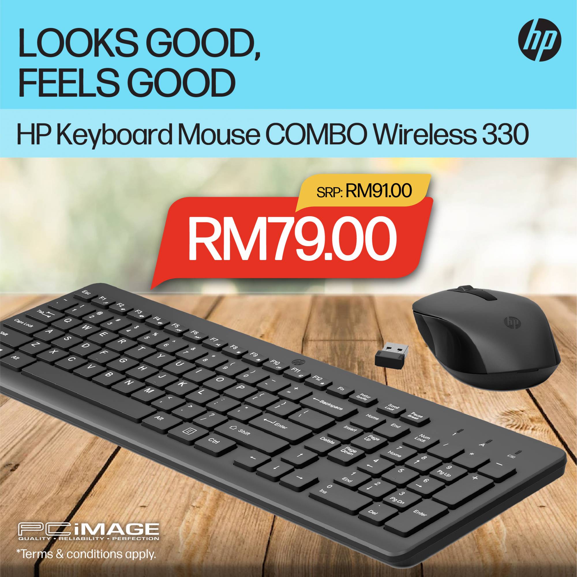 HP 330 Wireless Mouse & Keyboard Combo PC Image