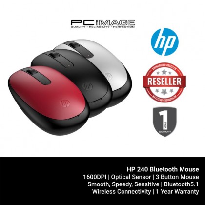 HP 240 Bluetooth Mouse - Black / Red / Silver HP 240 Bluetooth Mouse - Black / Red / Silver