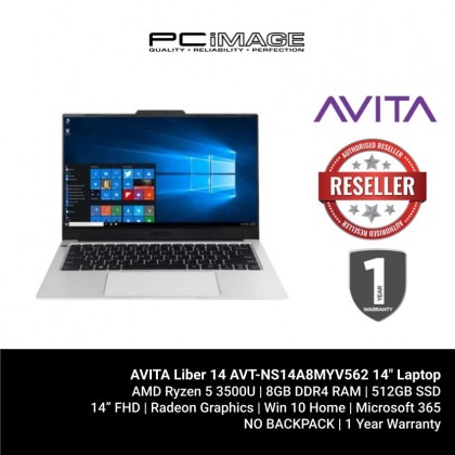 AVITA Liber V14 AVT-NS14A8MYV562 14" Laptop Grey/ Silver (R5-3500U, 8GB, 512GB, Win10H, 1 Year Warranty