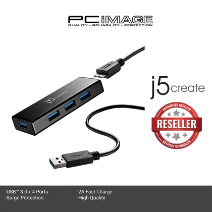 J5CREATE 4 PORT MINI HUB USB3.0 C/W ADAPTER