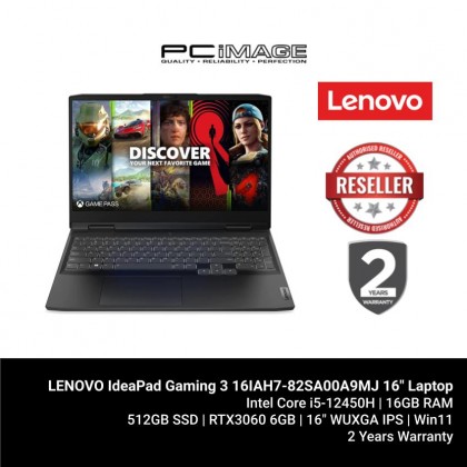 LENOVO IdeaPad Gaming 3 16IAH7-82SA00A9MJ 16" Gaming Laptop Onyx Grey ...