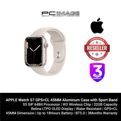 [ DEMO UNIT ] APPLE Watch S7 GPS+CL 45MM Aluminum Case with Sport Band Starlight [CONTACT US FOR STOCK STATUS]