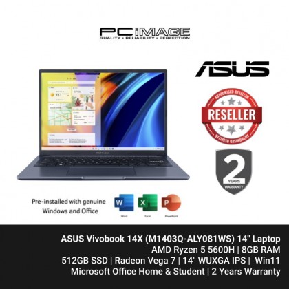ASUS Vivobook 14X (M1403Q-ALY081WS) R5-5600H/ 8GB/ 512GB/ Radeon/ 14 ...
