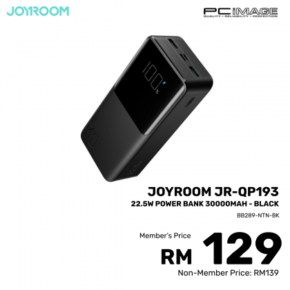 JOYROOM JR-QP193 22.5W Power Bank 30000mAh Black