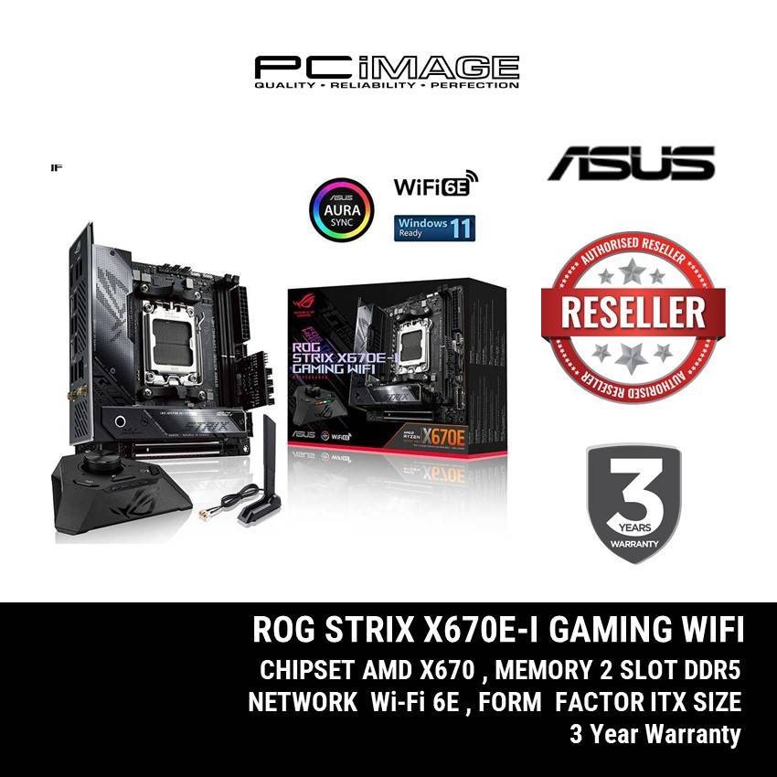 ASUS ROG Strix X670EI Gaming WiFi AMD X670 (Ryzen AM5) ITX motherboard, DDR5 support, WiFi 6E
