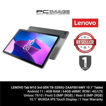 LENOVO Tab M10 3rd GEN TB-328XU-ZAAF0016MY 10.1" Tablet Storm Grey (Android11, UNISOC T610, 4GB, 64GB, LTE)