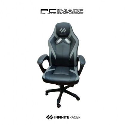 INFINITE RACER SY-6044 Gaming Chair (Non Adjustable Arm) - Nylon Armrest, Nylon Base, 50mm Caster, PU Leather, <100KG