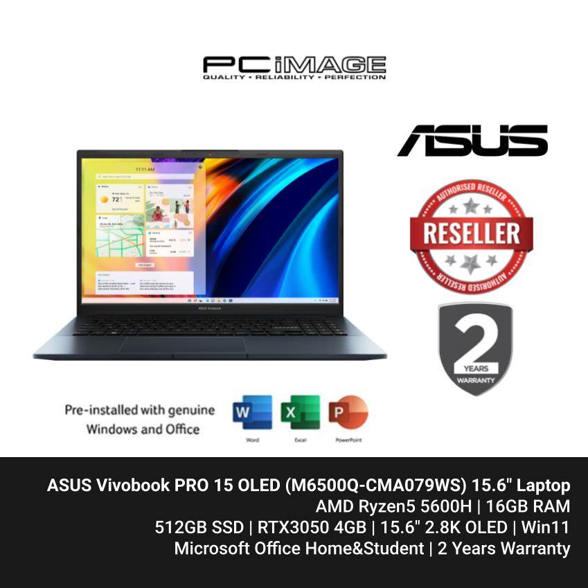 ASUS Vivobook PRO 15 OLED (M6500Q-CMA079WS) 15.6" Laptop Quiet Blue ...