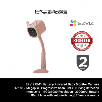 EZVIZ BM1 Battery-Powered Baby Monitor Camera POWER MONITOR/BABY DETECTION/1080FHD/MIGHT VISION/MUSIC AUTO PLAY/TWO WAY TALK/MICROSD