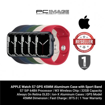 APPLE Watch S7 GPS 45MM Aluminum Case with Sport Band [CONTACT US FOR STOCK STATUS]